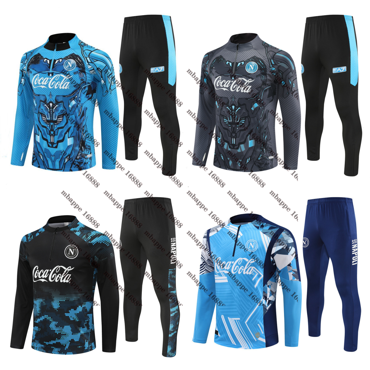 26 27 Half pull Long sleeve Napoli TrackSuit soccer jersey football kit SSC Naples AE7 D10S Hommes training suit wear Formation tuta Chandal Squitude Jogging