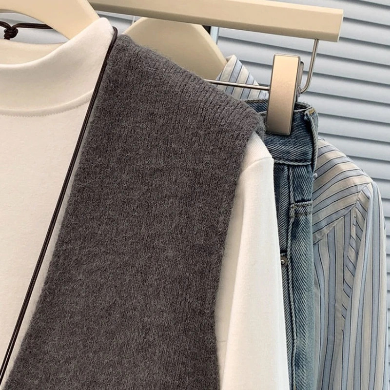 Womens Soft Knitted Vest Women Casual Button deep V-Neck Sleeveless Fall Cardigan stylish Simple Tank Tops Loose Knitwear Coats 251225