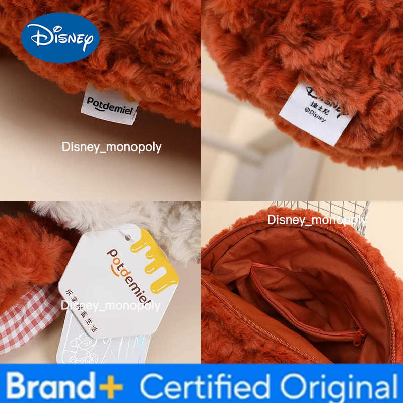 Disney Original Zootopia Judy Hopps Nick Wilde Plush Doll Backpack Stitch Big Head Doll Bag Hug Pillow Cute Room Sofa Decoration Gift H251225