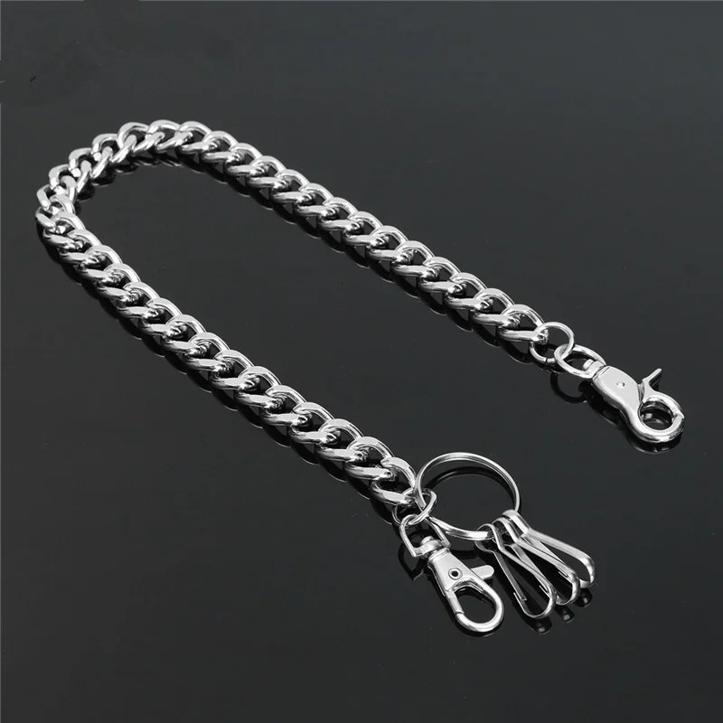 48cm Long Metal Wallet Belt Chain Rock Punk Trousers Hipster Pant Jean Keychain GIFT Ring Clip Keyring Mens HipHop Jewelry 251225