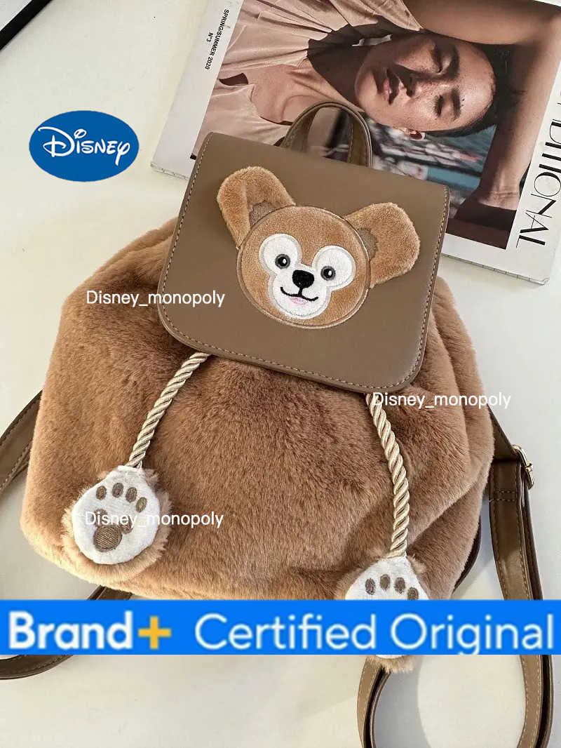 Disney Cartoon Backpack Duffy Bear Anime Plush Large Capacity Shoulder Bag Leisure Portable Plush Kawaii Handbag Girls Gifts H251225