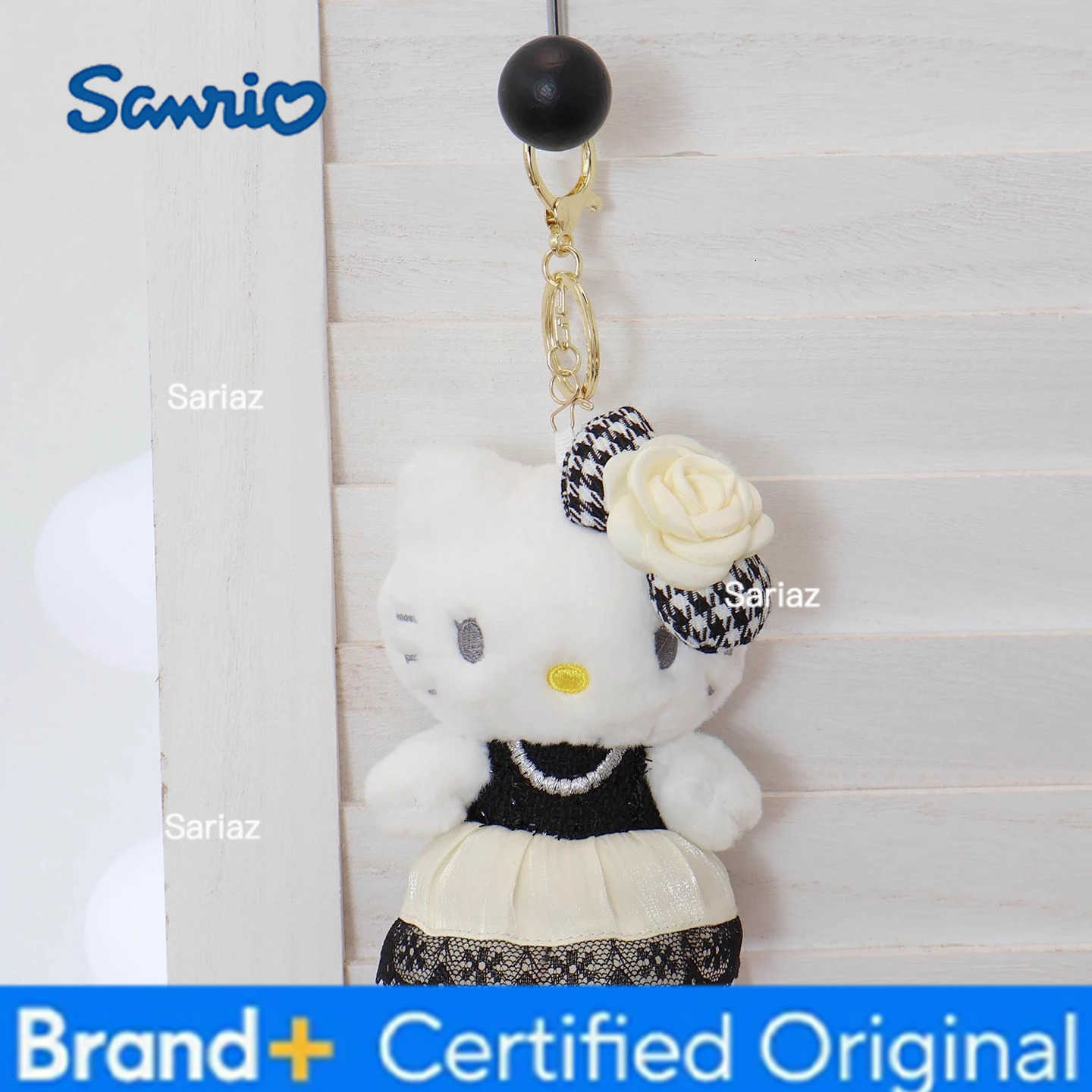 Sanrio Genuine Hello Kitty Melody Cute Girl Keychain School bag Pendant Kids Plush Toys Keyring Plushier Birthday Christmas Gift H251225
