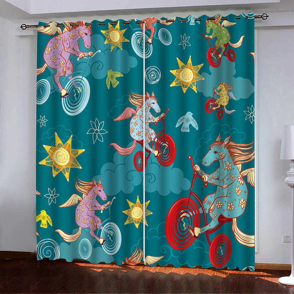 YL-38044 High-Density Blackout Curtain Rainbow Series 3D Digital Printed Curtains - Custom Made from Custom Images