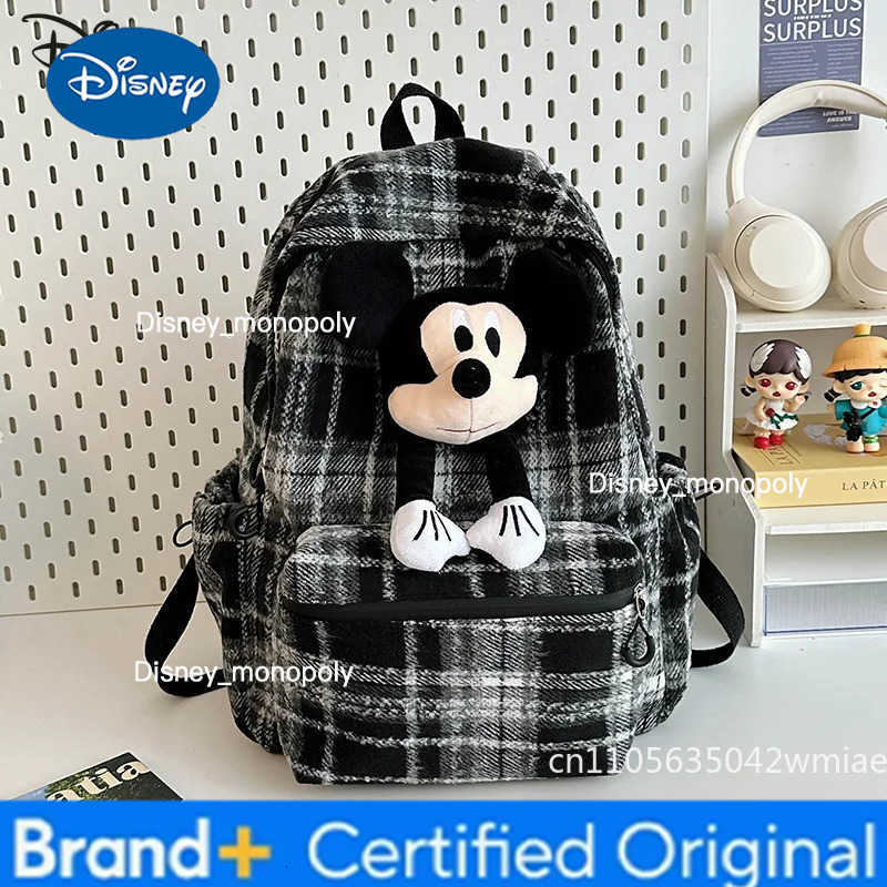 Disney Mickey 2026 New 3D Doll Backpack Fashionable High Quality Student Backpack Cartoon Versatile Large Capacity Girl Travel Backpack H251225