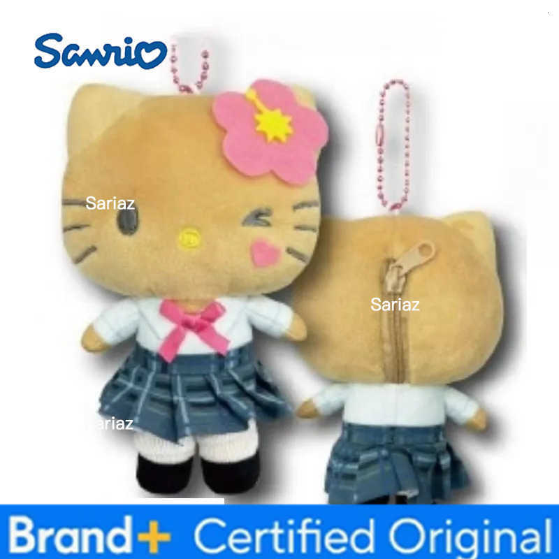 Sanrio Kuromi Hellokitty Kawaii Plush Toy Keychain Cartoon Cherry Blossom Heisei Black Skin Spicy Girl Folding Skirt Bag Pendant H251225