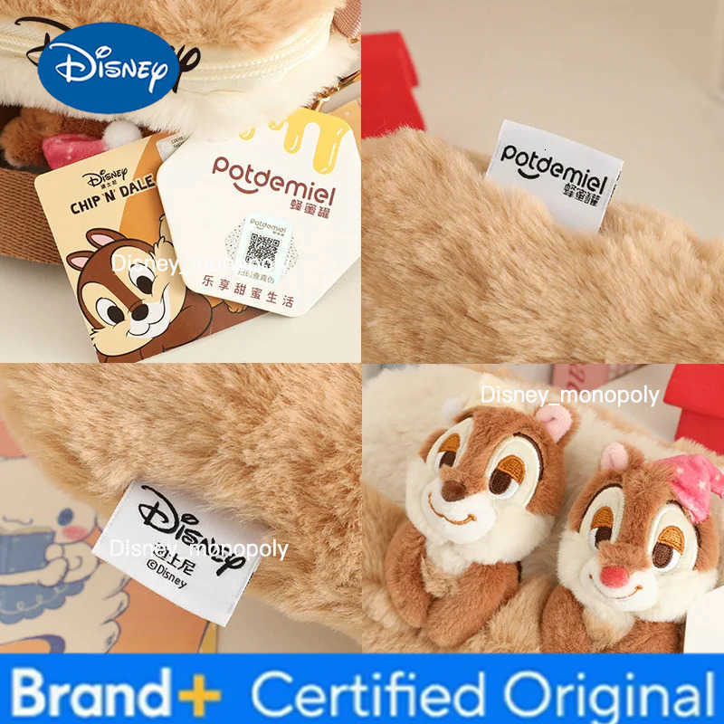 Disney Plush Crossbody Bag Cartoon Chip Dale Large Capacity Student Casual Handbag Girls Holiday Gifts Commuting H251225