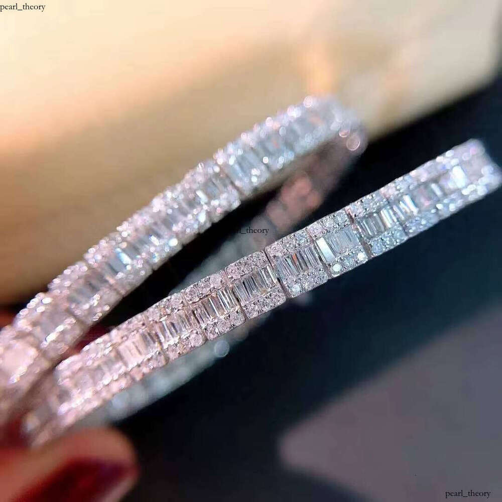 Wholesale Hip-Hop Style Luxury Custom Jewelry Natural Iced Tennis VVS Moissanite Bracelet 18k Pure Gold