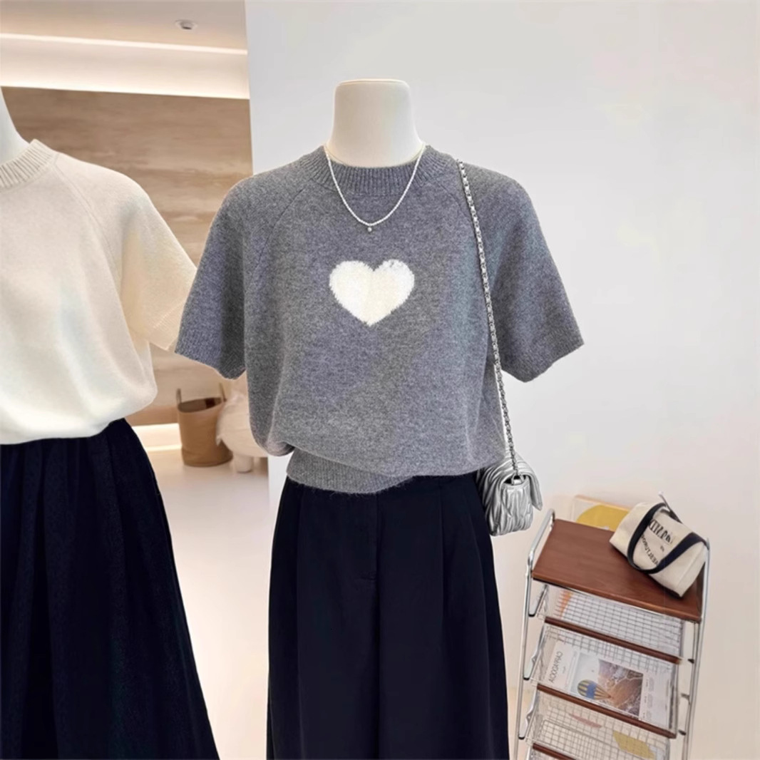 Womens 90s Y2K Kawaii Vintage Short Sleeve Sexy Slim Knitted Short Sleeves Spring Autumn Fairy Casual Lazy style High Streetwear 250827