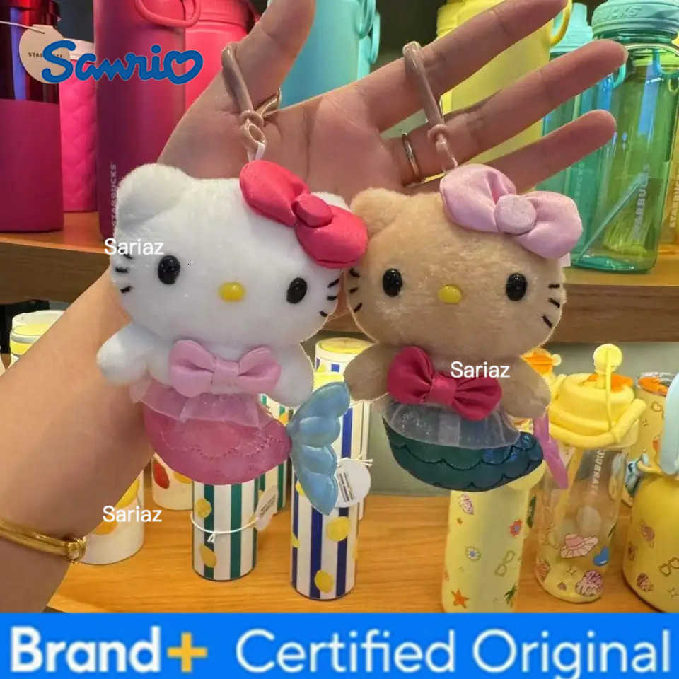 Sanrio American Version of The Hello Kitty Black Skin Mermaid Doll Hanging Keychain Cartoon Kitty Cat Bag Accessories Keychains H251225