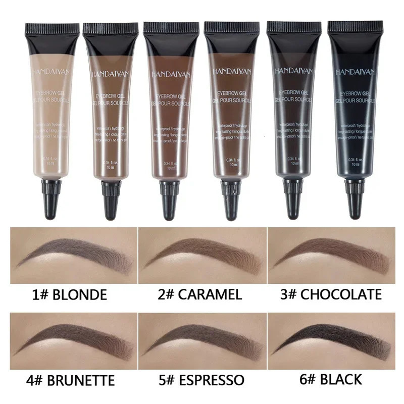 HANDAIYAN 6 Colors Eyebrow Dye Waterproof Tint Makeup Brush Set Brown Enhancer Eye Brow Dye Cream Make Up Paint Cosmetic 251224