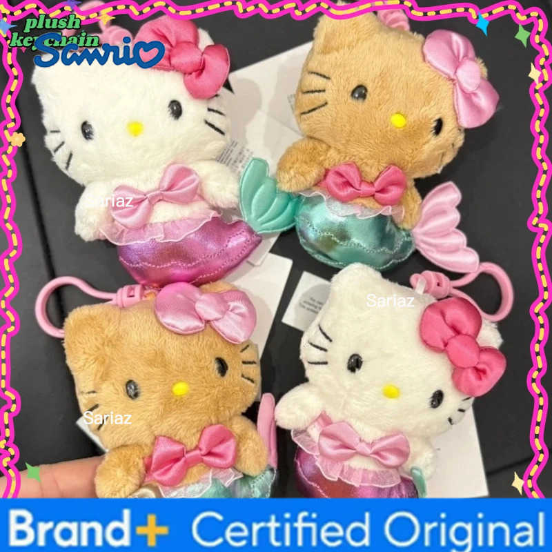 Sanrio New Cute Kitten Plush Keychain Cartoon Animal Cross Dressing Doll Couple Backpack Pendant Car Hanging Decoration Christmas Gift H251225