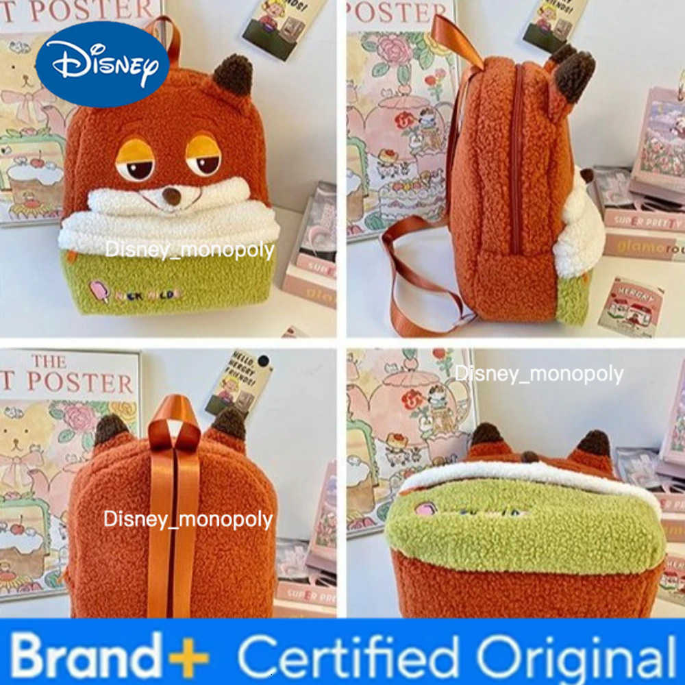 Disney Nick Judy Backpack Cute Cartoon Plush Backpack Ultra Lightweight Large Capacity Doll Bag for Students Kids Gift H251225