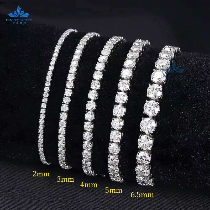Lab VVS Moissanite High Quality Hip Hop Jewelry 10k Gold Tennis Chain Bracelet for Women and Men