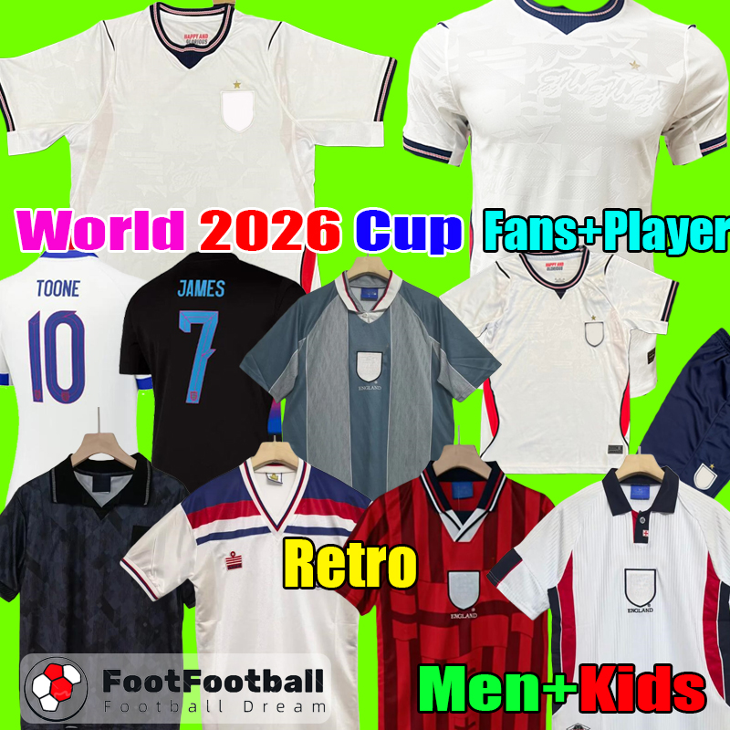 16-4XL 2025 KANE BELLINGHAM MAINOO BOWEN ENGLAND Football Shirt Retro 1998 Soccer Jerseys RICE FODEN GORDON TONEY PALMER Men Women Football kit kids set top uniform