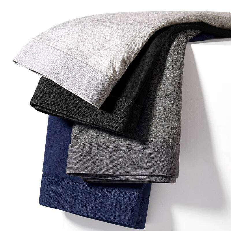 Men's solid color cotton breathable antibacterial boxer underwear mid waist men's sports comfortable flat shorts X251225