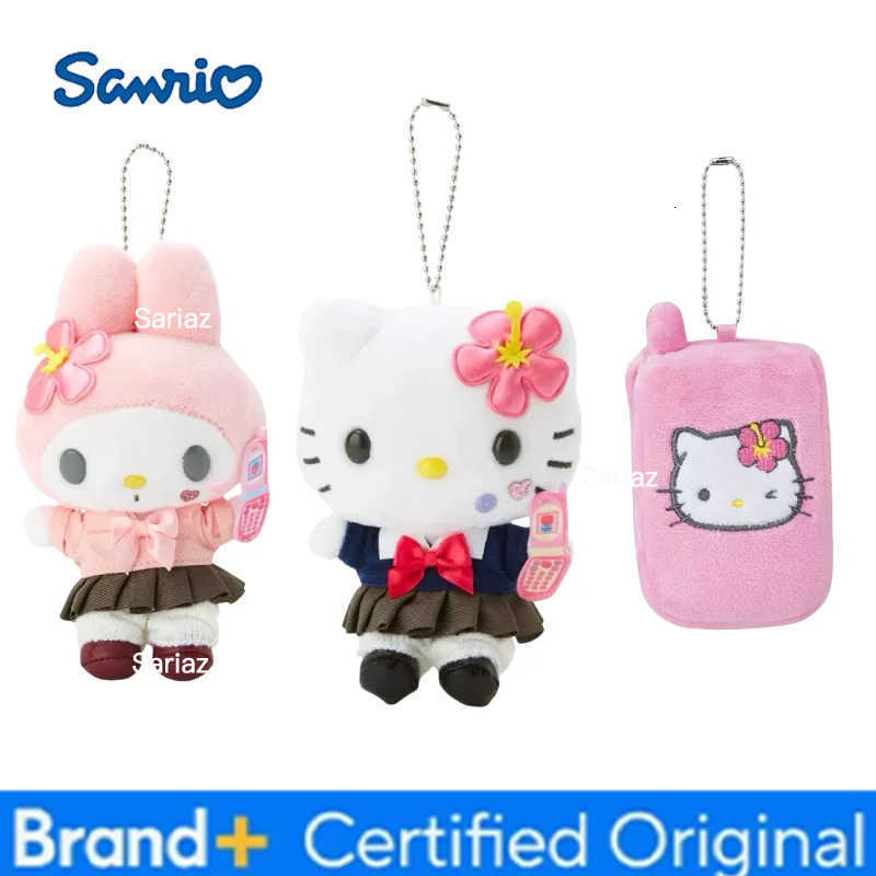 Sanrio Kawaii my melody Plush Doll Keychain hello kitty Bag Accessories Heisei uniform HotGirls Y2K Kitty Cat Schoolbag Pendant H251225
