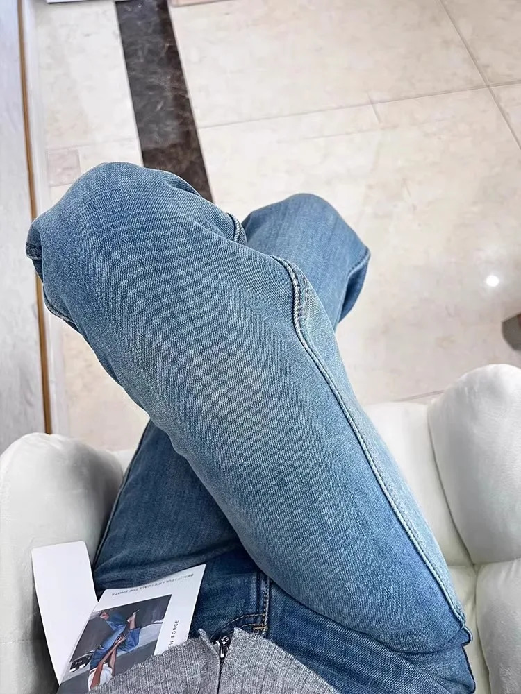 Womens Autumn Winter High Waist Velvet Thick Jeans Loose Fit Fashion for Aunty Flattering Pear Shape 251225