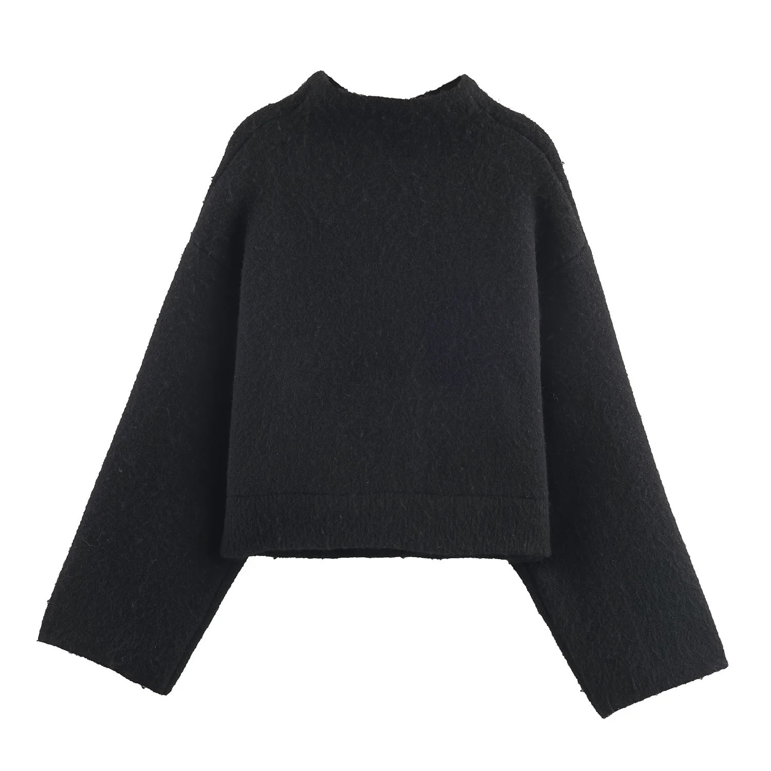 Winter Womens Casual Fashion Commuter Loose Pocket Embellished DoubleFlap Knitted Bomber Jacket 251225