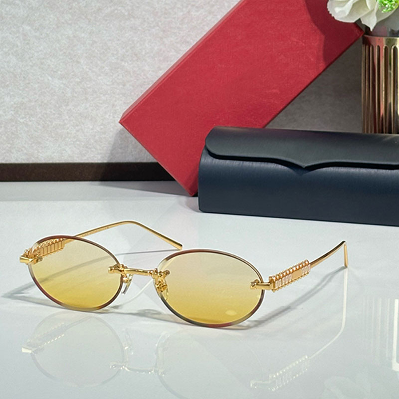 Fashion Mens Womens Sunglasses CT0739S Designer Metal Oval Luxury Frame Anti UV Outdoor Beach Travel Style Special Box