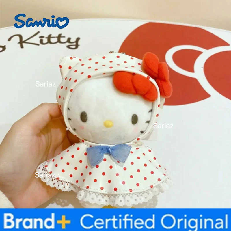 Sanrio Raincoat Hellokitty Keychain Cartoon Cute Plush KT Backpack Pendant Doll Schoolbag Hanging Decoration Toy Childrens Gift H251225