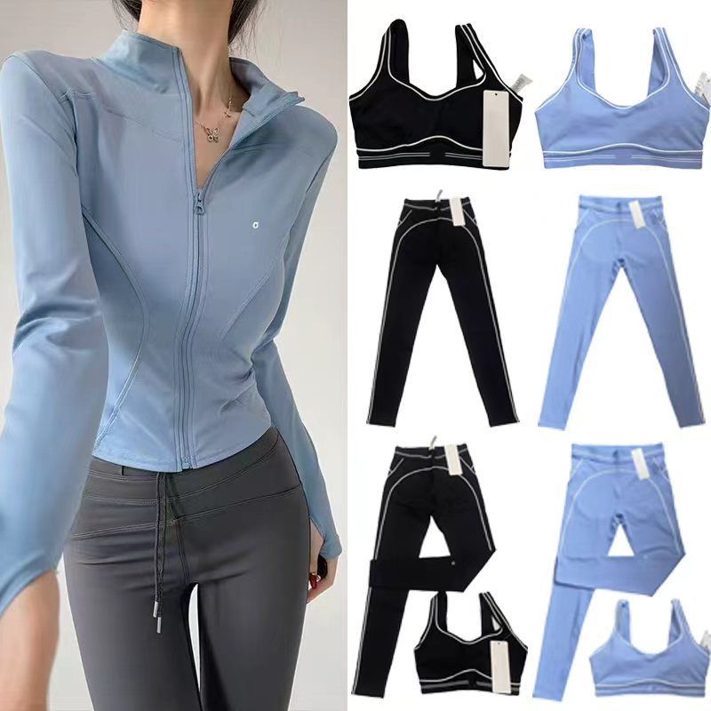 Women's Designer Yoga Set Workout Hoodies Set for Lady Gym Bra Leggings Outdoor Sports Jacket Fitness Training Mountain Climbing Active wear Women Cloth S-3XL