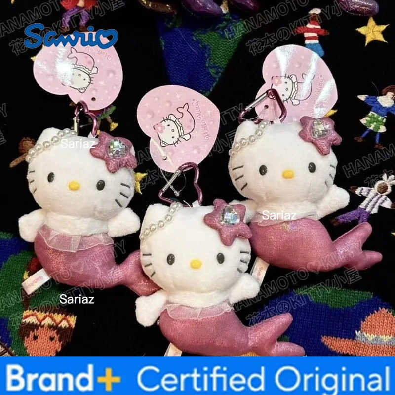 Sanrio NIC mermaid series Hello kitty Plush Doll Bag Pendant glitter darkskin Kitty Cat sparkling Mermaid Doll backpack charm H251225