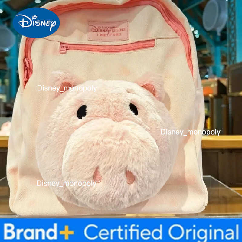 Disney Toy Story Hamm Big Head Cartoon Backpack Pink Pig Cute Large-Capacity Doll Schoolbag Anime Peripheral Surprise Gift for Girls H251225