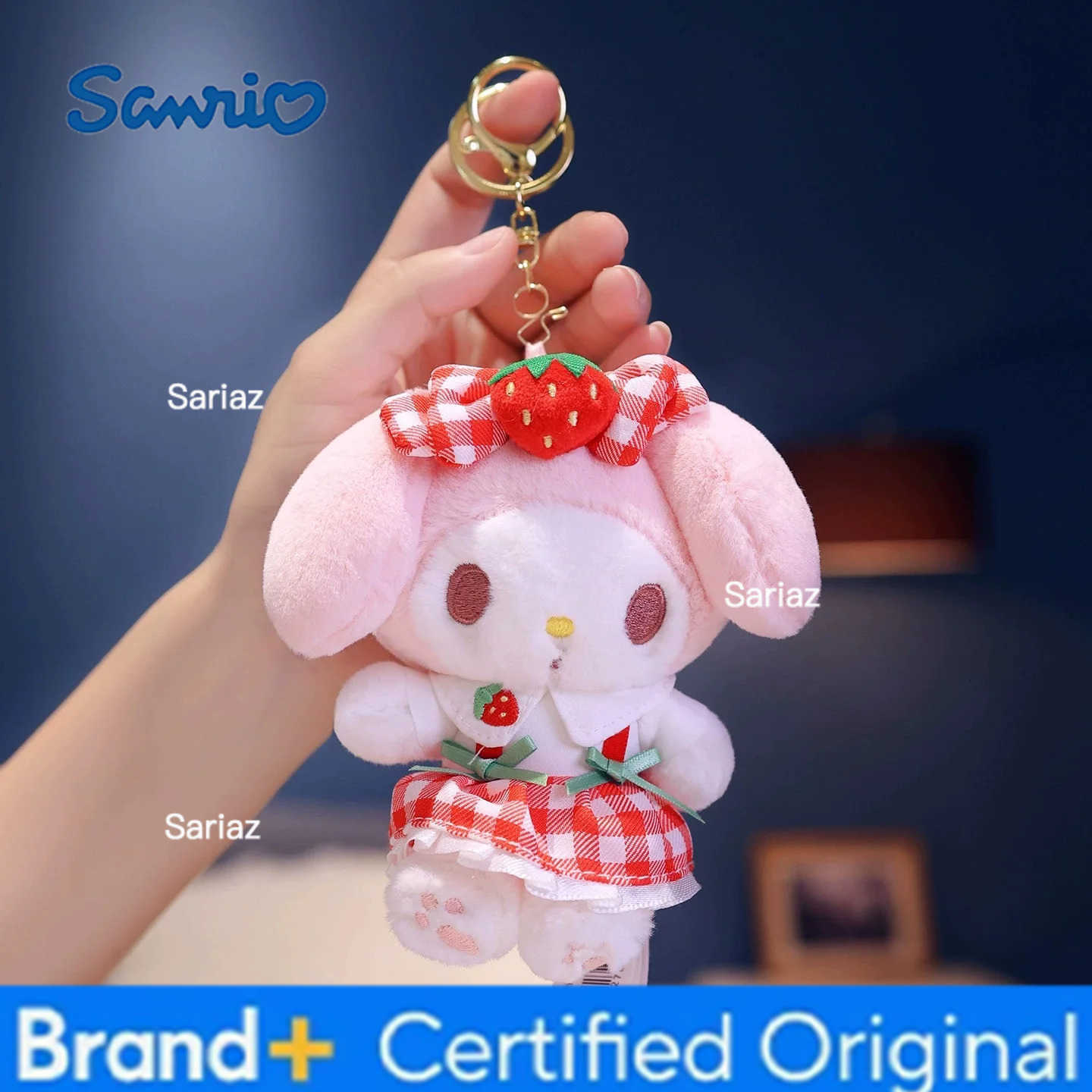 Sanrio Genuine Hello Kitty Melody Cute Girl Keychain School bag Pendant Kids Plush Toys Keyring Plushier Birthday Christmas Gift H25122511
