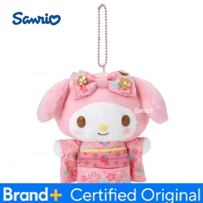 Sanrio Cute Cartoon Kawaii Festival Kimono Kuromi My Melody Cinnamoroll Hellokitty Plush Doll Keychain Bag Pendant Toy Gift H251225