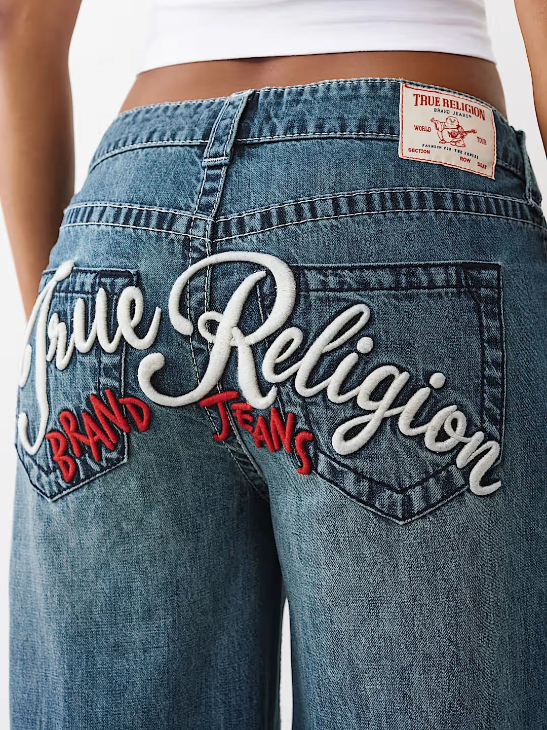 American Harajuku Embroidery English Heavy Industry Jeans for Womens Autumn Simple Blue Wash Straight Pants 251225