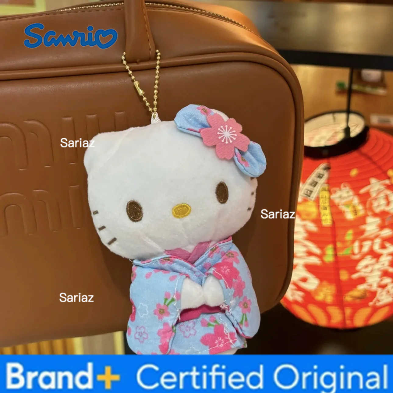 Sanrio New Hello Kitty Cute Plush Doll Kimono Dress Up Hello Kitty Bag Pendant Hanging Doll Pendant Keychain DIY Decoration Gift H251225