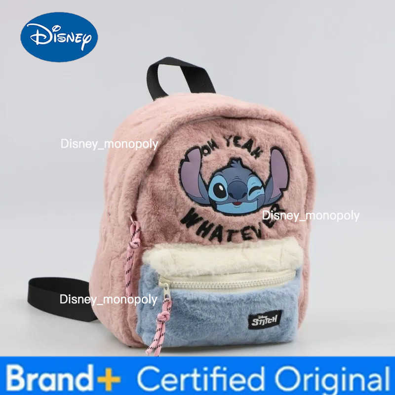 Disney New Cartoon Stitch Plush ChildrenS School Bag Kindergarten Cute Fashion Color Blocking Backpack GirlS Birthday Gift H251225