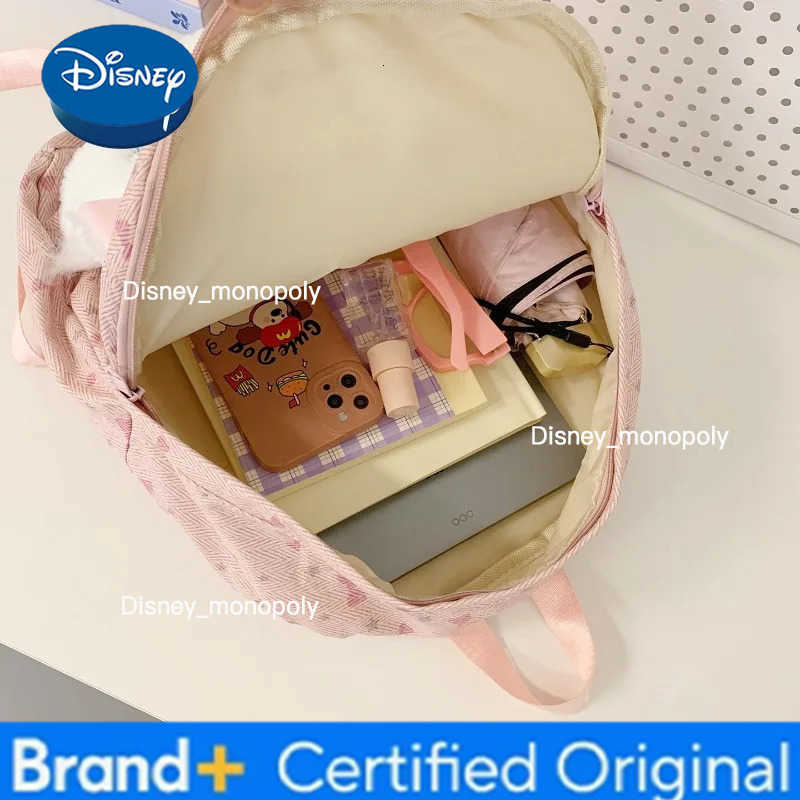 Disney New Doll Plush Backpack Cartoon Cute Doll Fashion Casual Backpack 3D Large Capacity Girls School Bag High Quality H251225