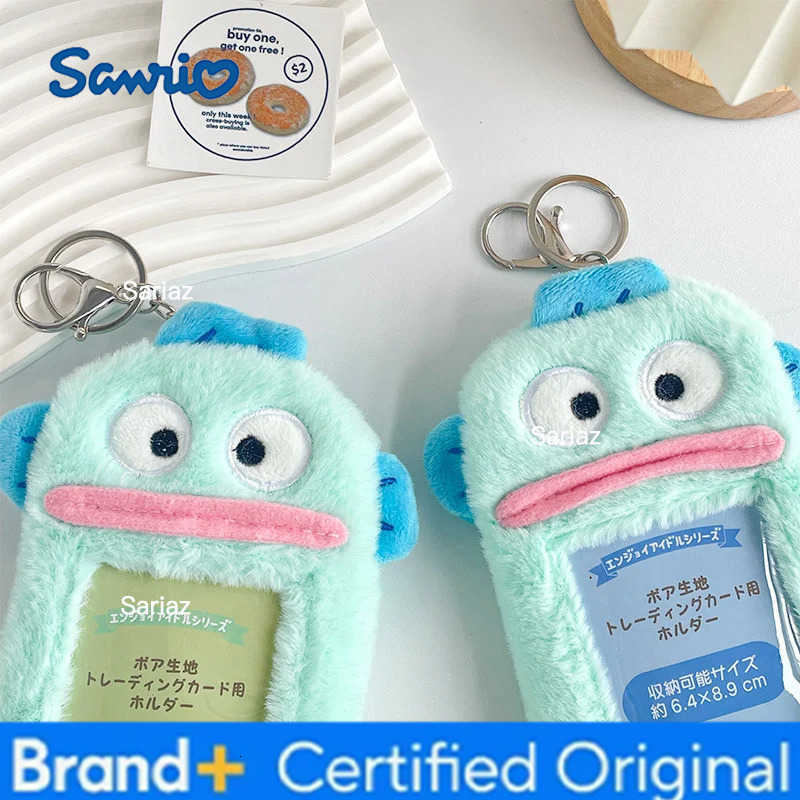 Sanrio Kawaii Cute Hangyodon Plush Toys Hangyodon Bank Card Holder Anime Children Plushie Pendant Bus Card Cover Keychain Gifts H251225