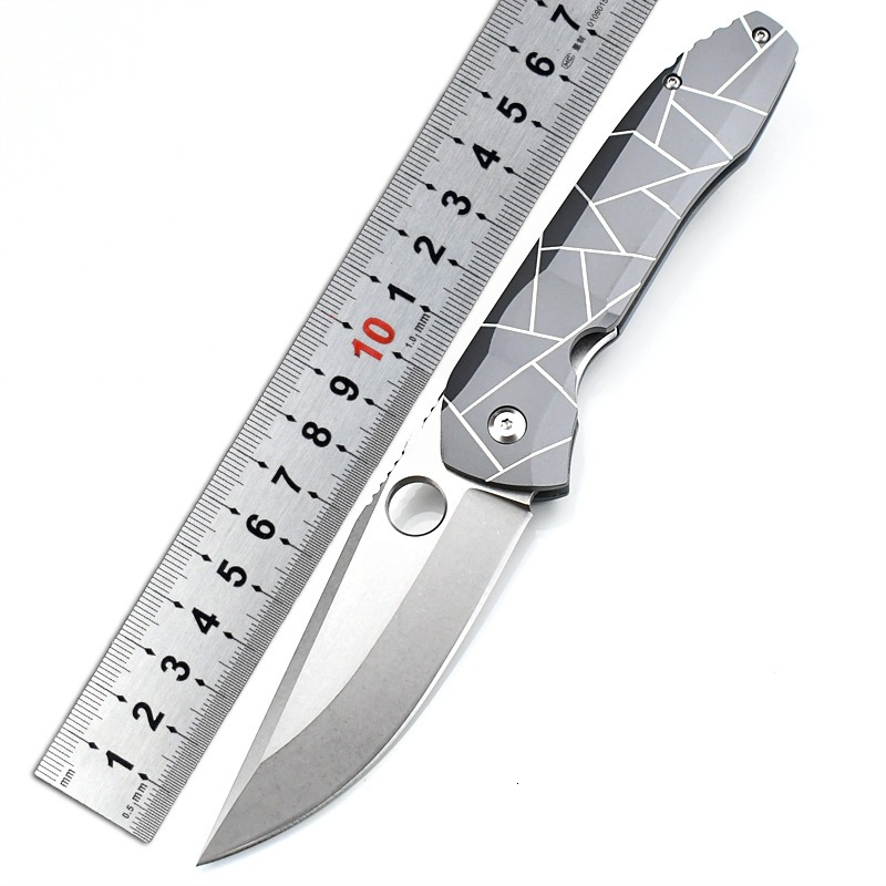 SPYD-C199 Pocket Folding Knife S90V Blade titanium alloy Handle Camping Outdoor Survival Fishing Hunting Knife Hiking EDC Tool