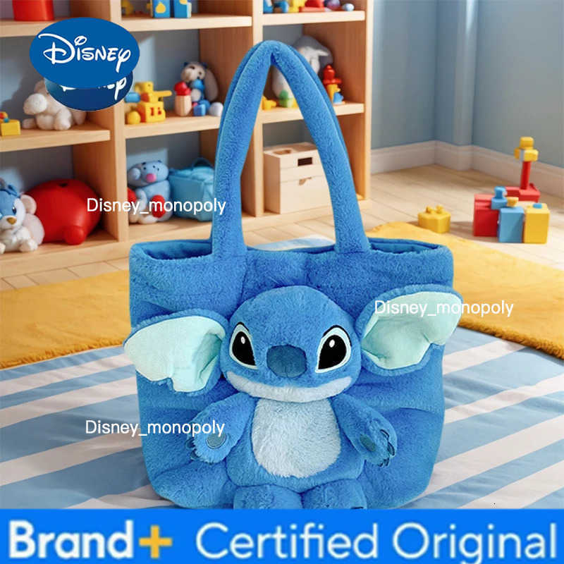 Disney New Cartoon Plush Doll Shoulder Bag Sweet and Cute Soft Handbag For Girls Stitch Strawberry Bear Tote Bag H251225