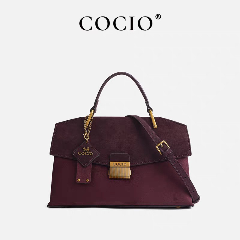 COCIO Hot selling new style women fashionable handbag high-quality Frosted shoulder crossbody bag green dark red free shipping