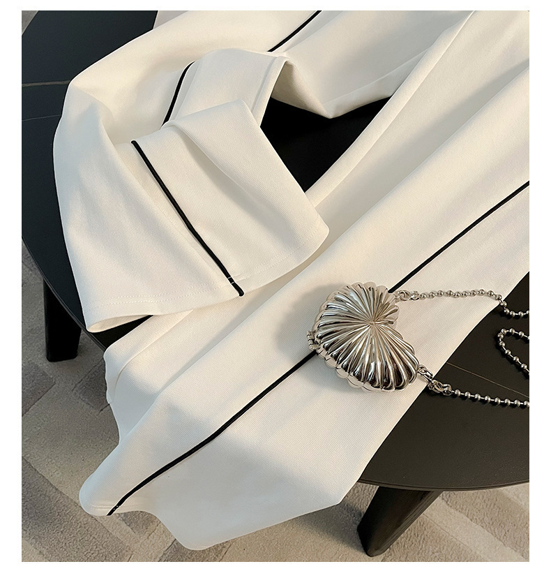 2026 Fashion Sports and Leisure Women's Spring New Collection Open Knitted Wool Sweater Long Sleeve Sports Sweater Wide Leg Two Piece Set