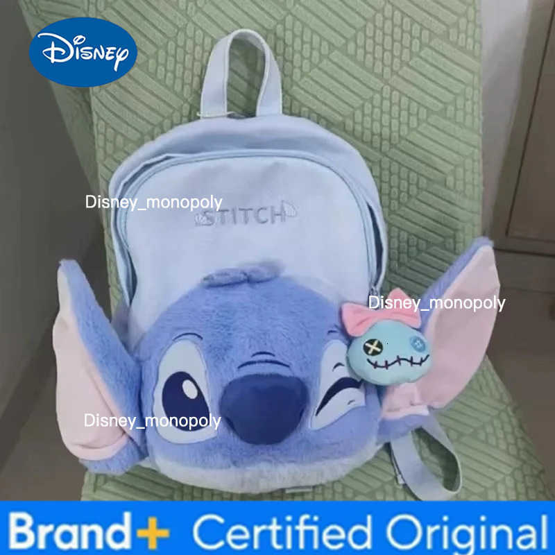 Disney 2025 Cartoon Cute Stitch Schoolbag Student Backpack Plush Doll Schoolbag Large Capacity Casual Bag Outward Bag Girl Gifts H251225
