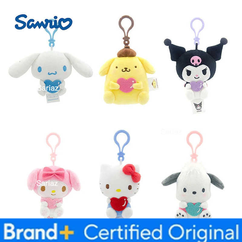 Sanrio Hello Kitty Plush Bag Pendant My Melody Plushies Kuromi Cinnamoroll Pompom Purin Plush Pendant Doll Kids Birthday Gifts H251225