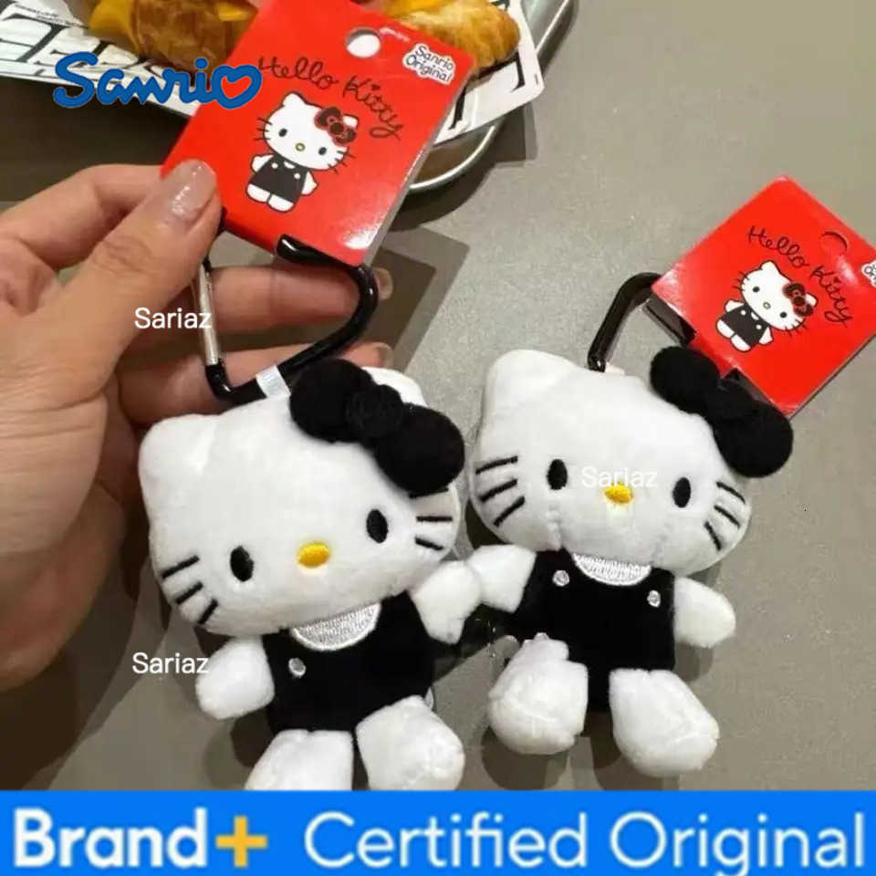 Sanrio Hello Kitty Stuffed Doll Keychain Love Knot Kitty Cat Cute Cartoon Stuffed Keychains Bag Accessories Ornament Gifts H251225