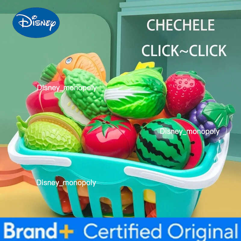 Disney Play House Simulation Toys Early Education Girls Boys Gifts Educational Toy Plastic Kitchen Toy Set Cut Fruit and Vegetable Food H251225
