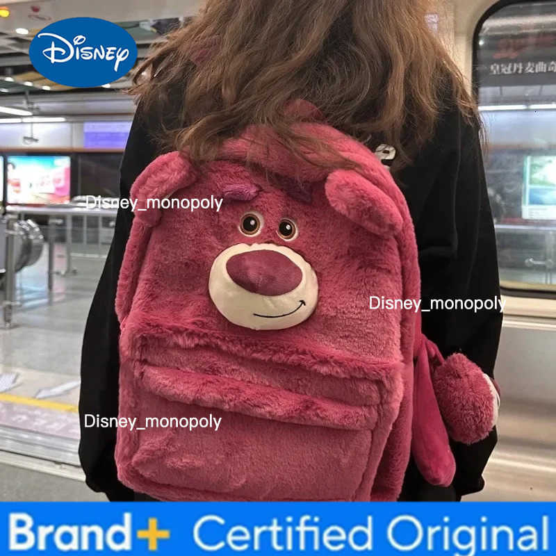 Disney Cartoon Strawberry Bear Sullivan Backpack Japanese Ins Plush Junior High School College Student Large Capacity School Bag H251225