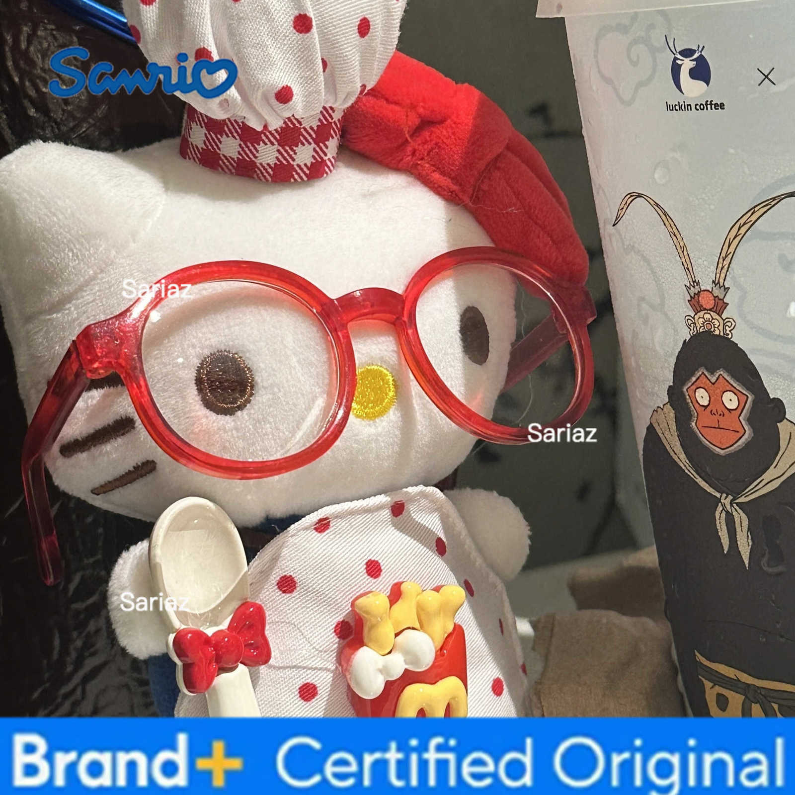 Sanrio Hello Kitty Keychain Anime Doll Kawaii Kitty Cat Gourmet Plush Hanging Key Chain Cute Backpack Decoration Accessories Girl Gifts H251225