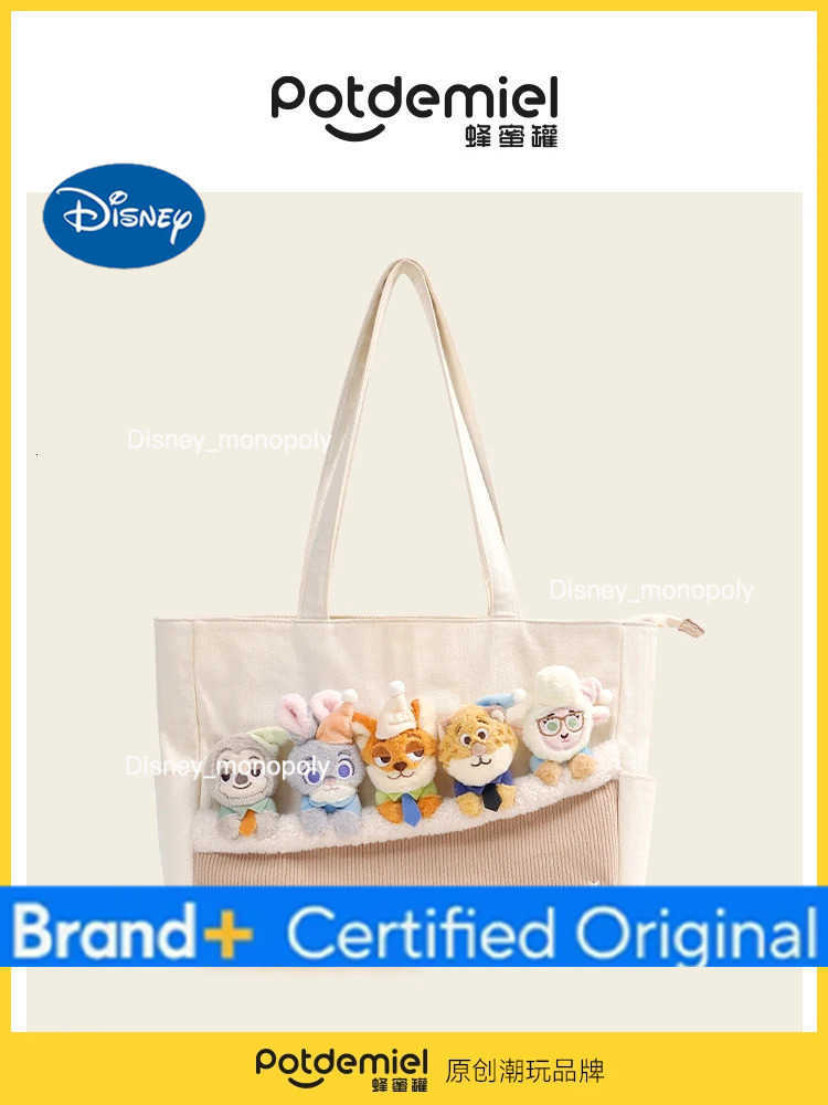 Disney Official Zootopia Toy Story Tote Bag-Plush Doll Shoulder Bag with Large Travel Capacity for Women Girls Hot College Gift H251225