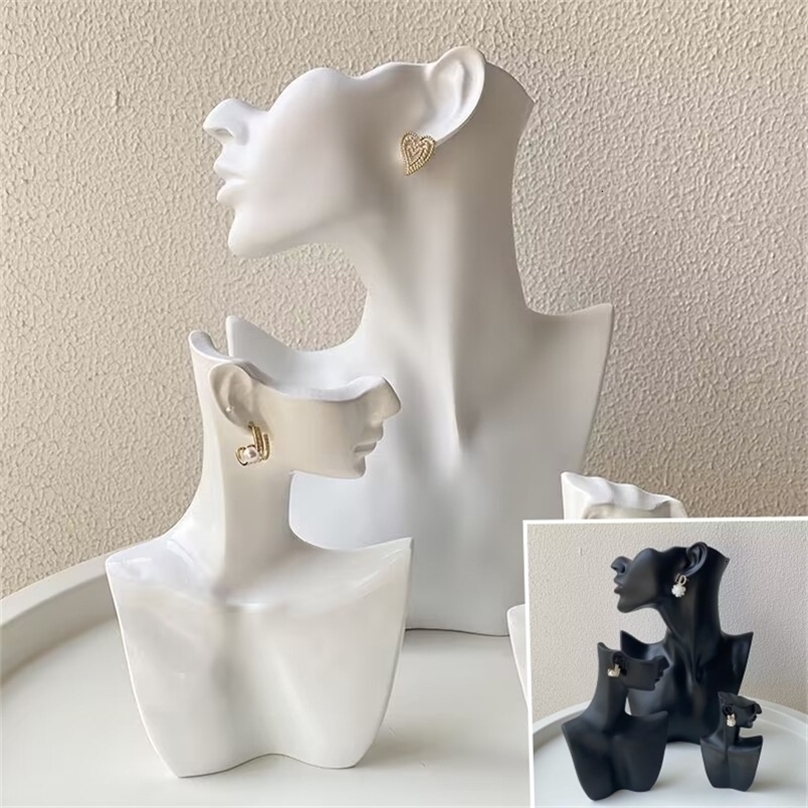 1pc Resin Side Face Mannequin Jewelry Display Stand Head Bust Portrait Necklace BraceletS Earrings Jewellery Storage Rack Holder 251118www1