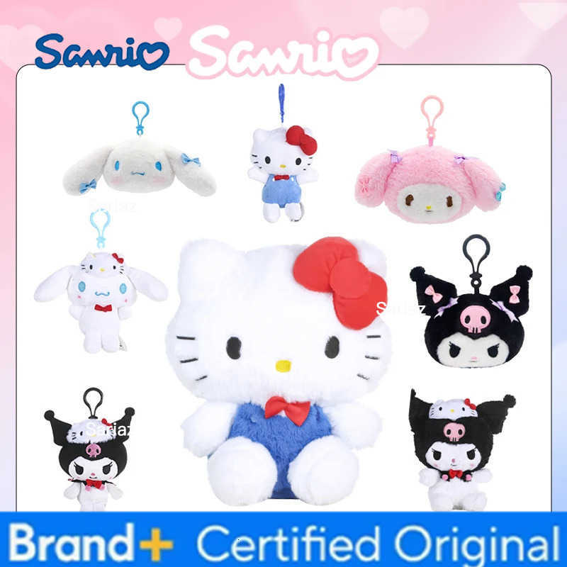 Sanrio Hello Kitty Melody Kuromi Cinnamoroll Plush Toy Backpack Pendant Cartoon Cute Doll keyring Childrens Toy Birthday Gift H251225