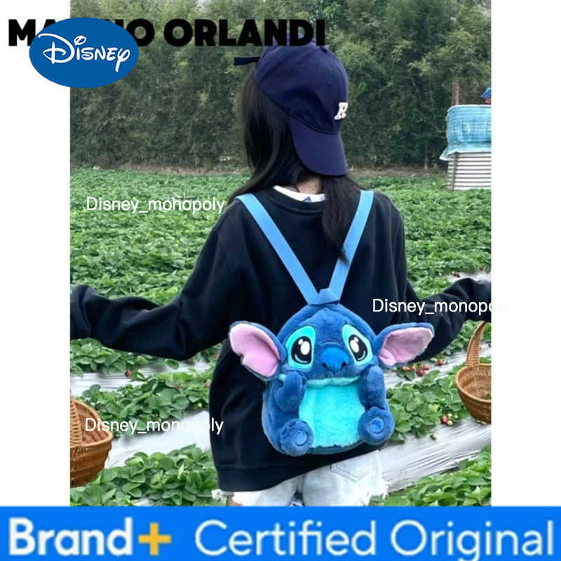 Disney 25cm Plush Backpack Cartoon Anime Stitch Stuffed Cartoon Kids Shoulder Bag Kawaii Cosplay Cute Soft for Birthday Gifts H251225