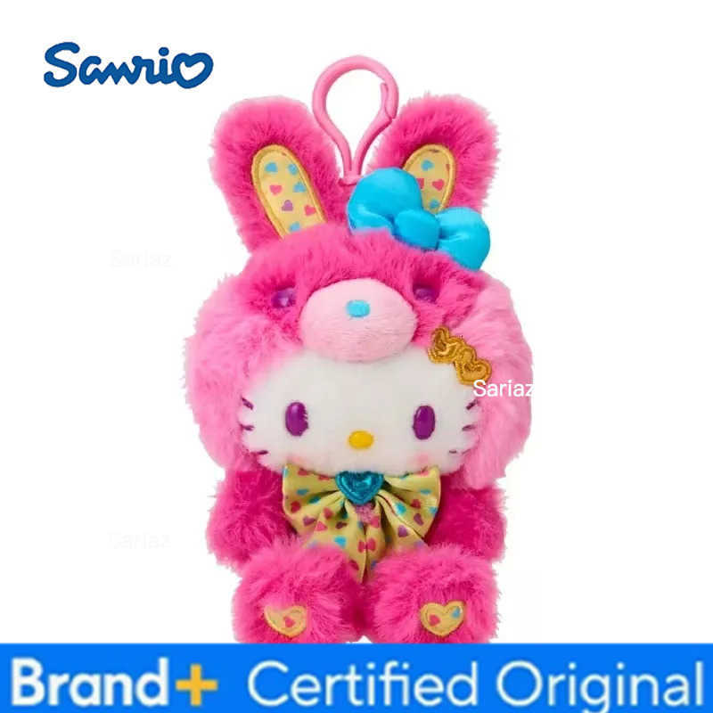 Sanrio Kuromi My Melody Plush Toy Kawaii Keychain Easter Rainbow Rabbit Hello Kitty Cinnamoroll Backpack Pendant Decoration Gift H251225