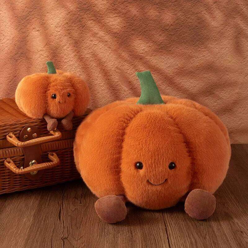 Cartoon Plushies Soft Pumpkin with Smile Face Halloween Decorations Plant Stuffed Doll Holiday Throw Pillow X251225